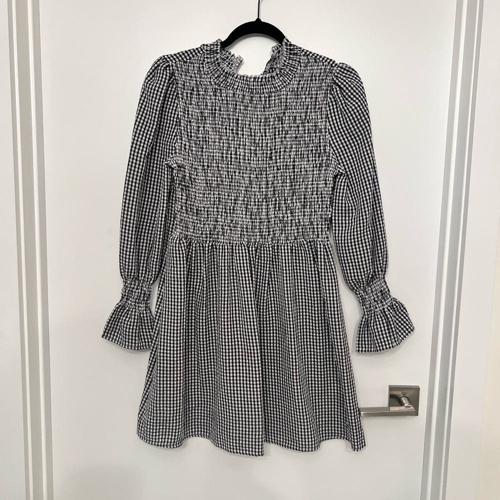 Classic Black and White Gingham Dress